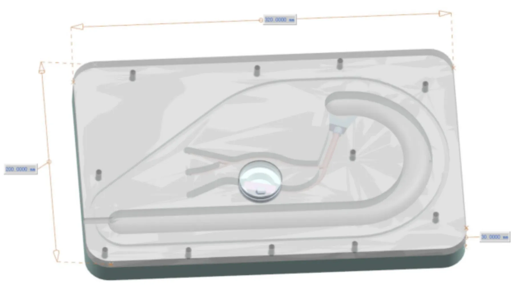 Drawing of Planar Left Coronary Vessel Model (Aortic Approach)